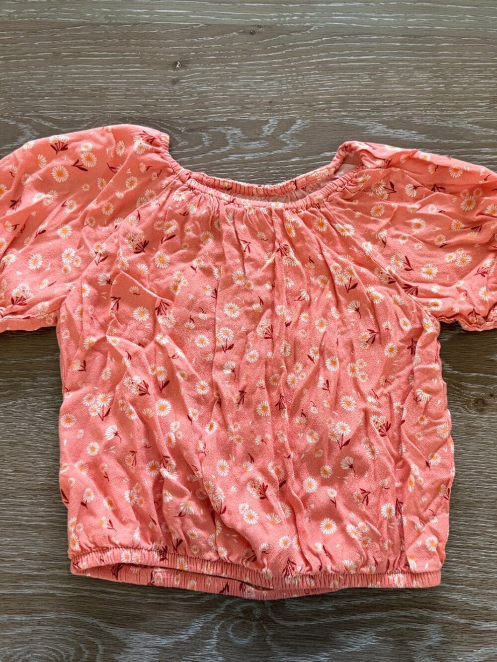 Girls Cat & Jack light orange floral blouse size large 10/12